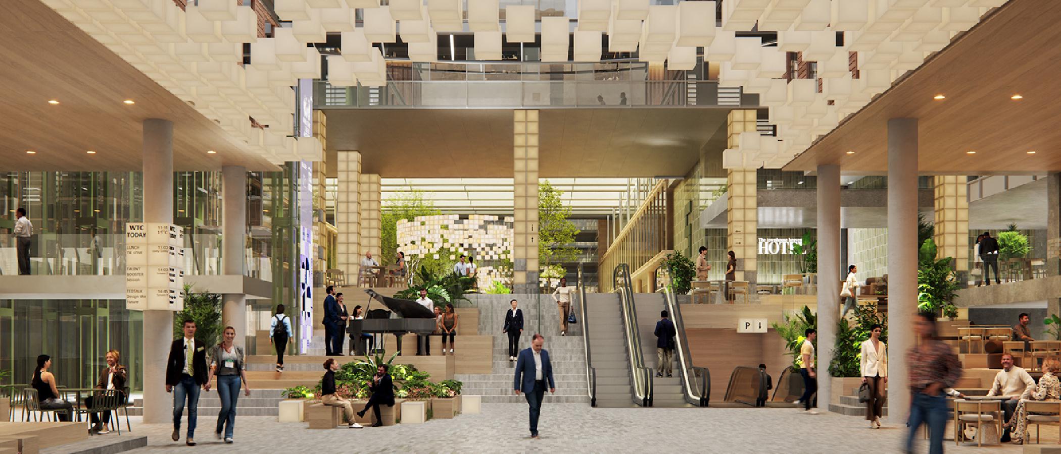 A shot of the entrance hall of WTC Amsterdam